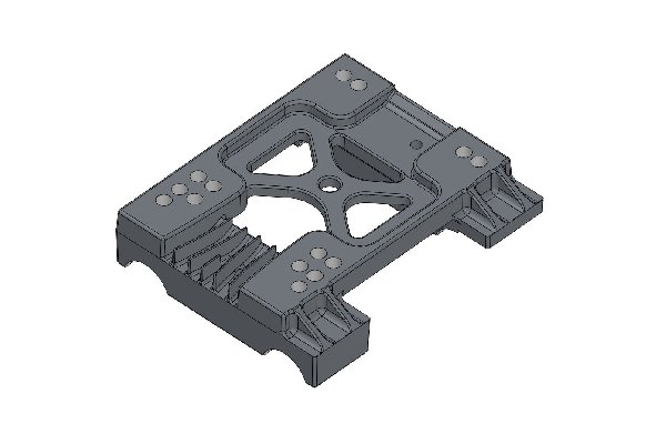 MAGNESIUM FLAT ENGINE MOUNT FOR 32MM TUBE - WITHOUT HOLES